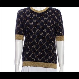 Gucci GG Cotton Lurex Crew Neck Sweater - L